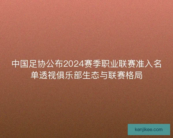 中国足协公布2024赛季职业联赛准入名单透视俱乐部生态与联赛格局