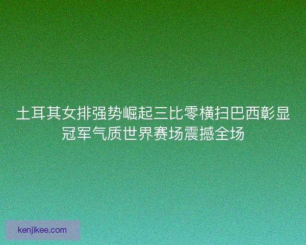 土耳其女排强势崛起三比零横扫巴西彰显冠军气质世界赛场震撼全场